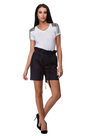 V-neck linen T-shirt WTSH-0001